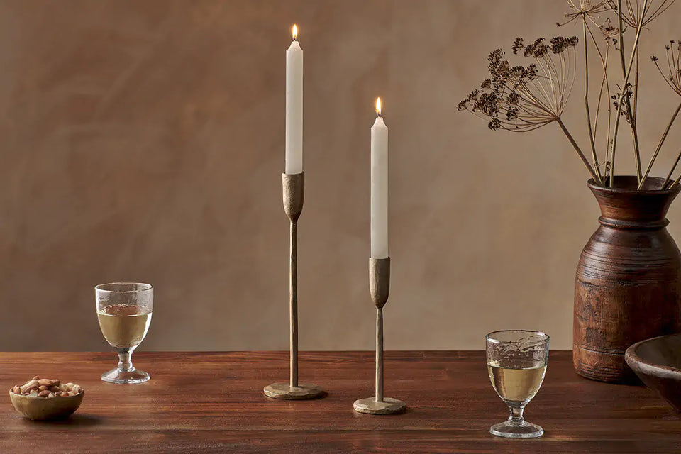 S/2 Rustic Dinner Candle