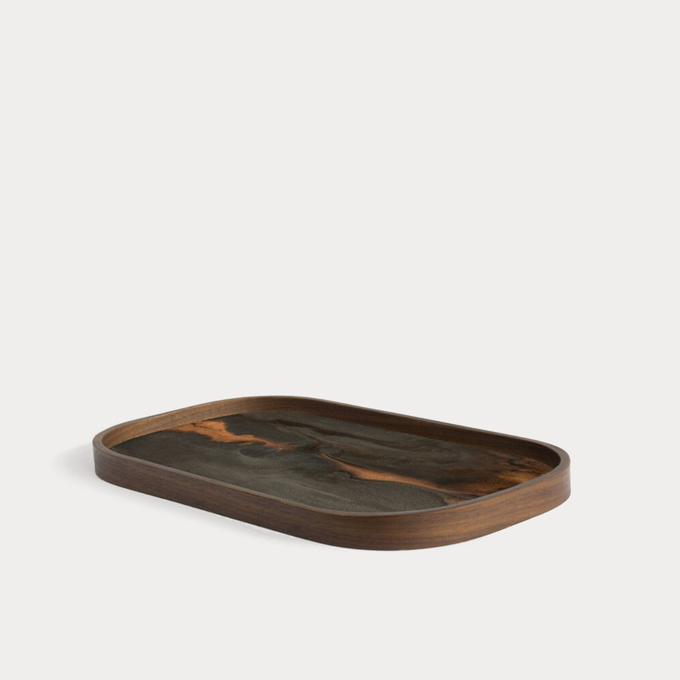 Bronze Organic Glass Tray Rectangle