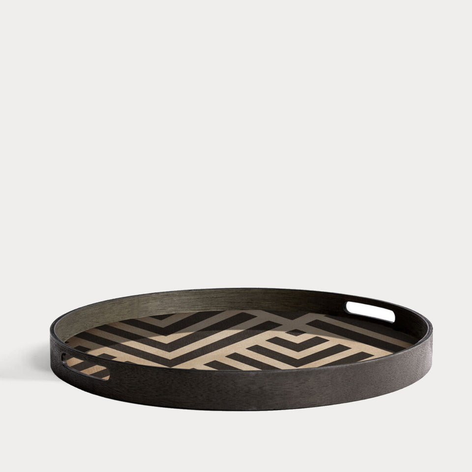 Graphite Chevron Wooden Tray