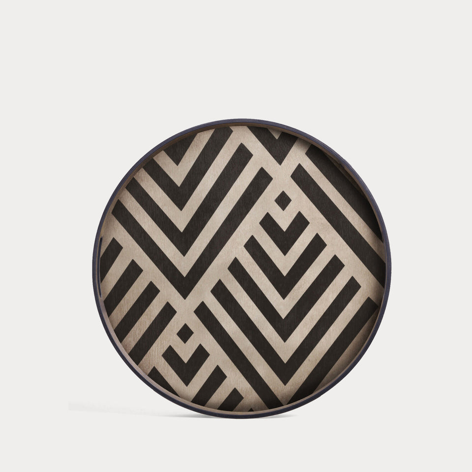 Graphite Chevron Wooden Tray