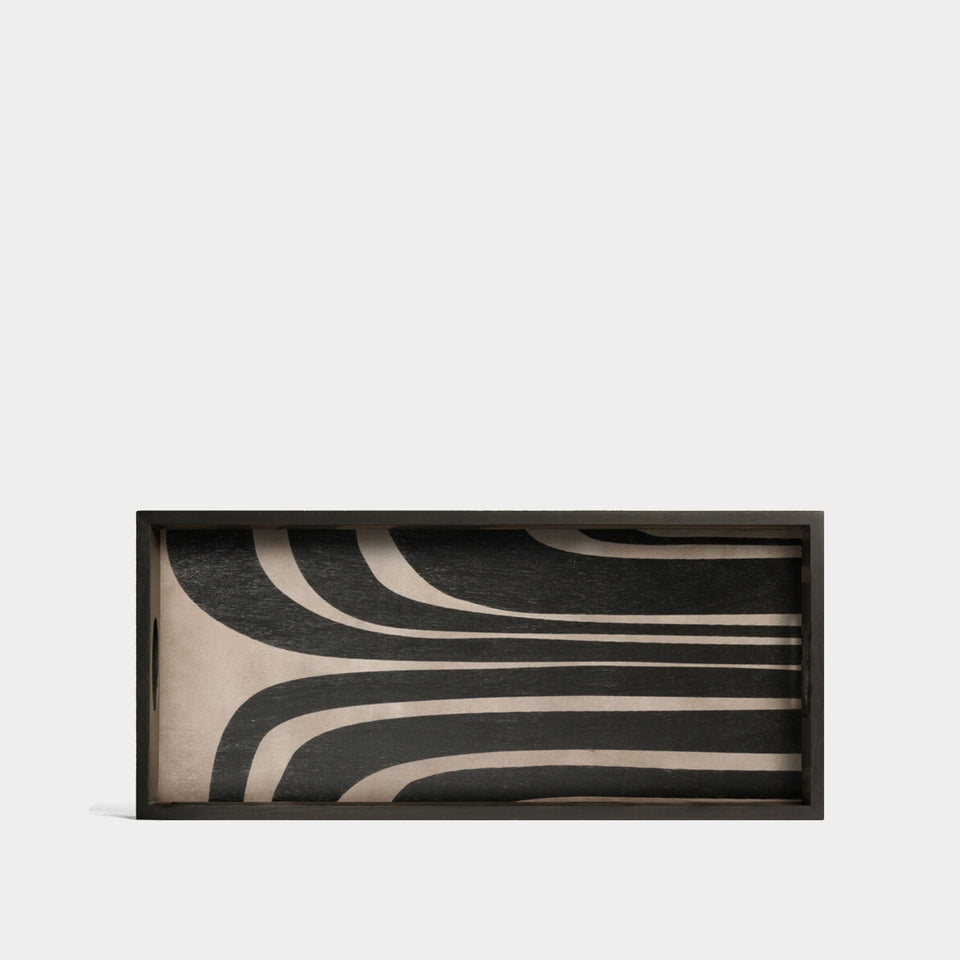 Graphite Curves Wooden Tray