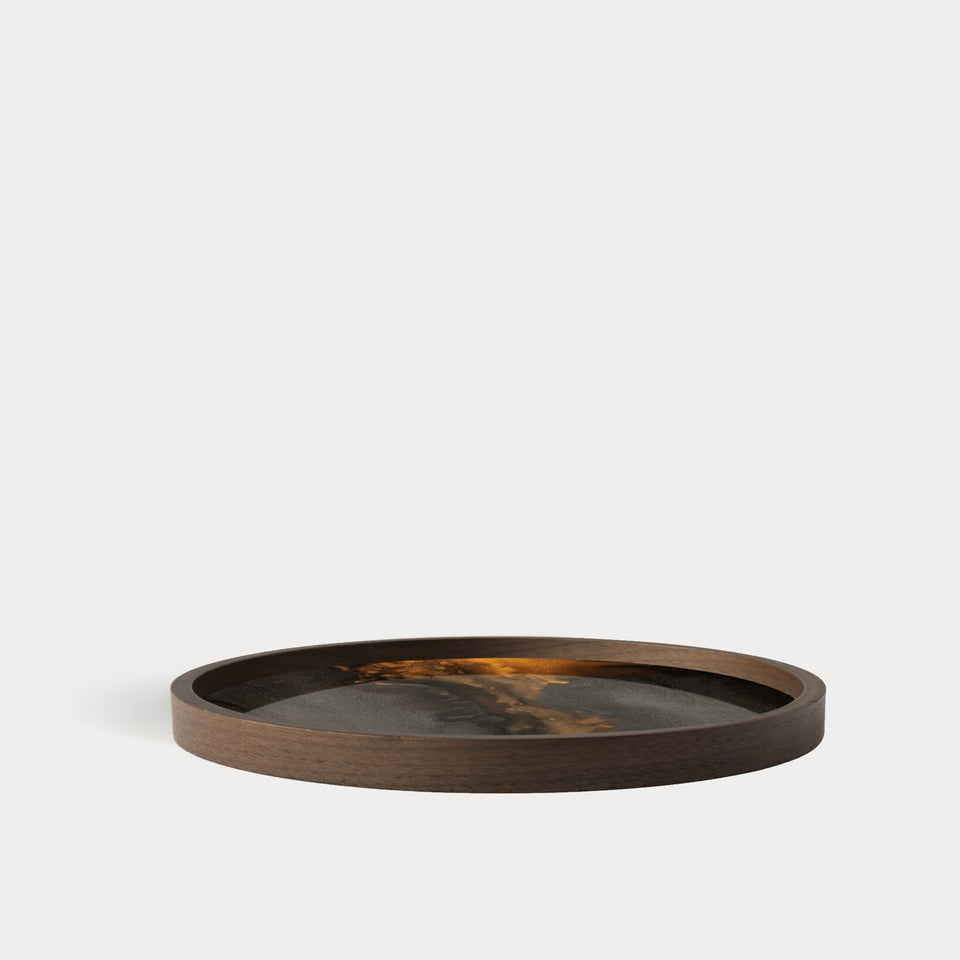 Bronze Organic Glass Tray Round