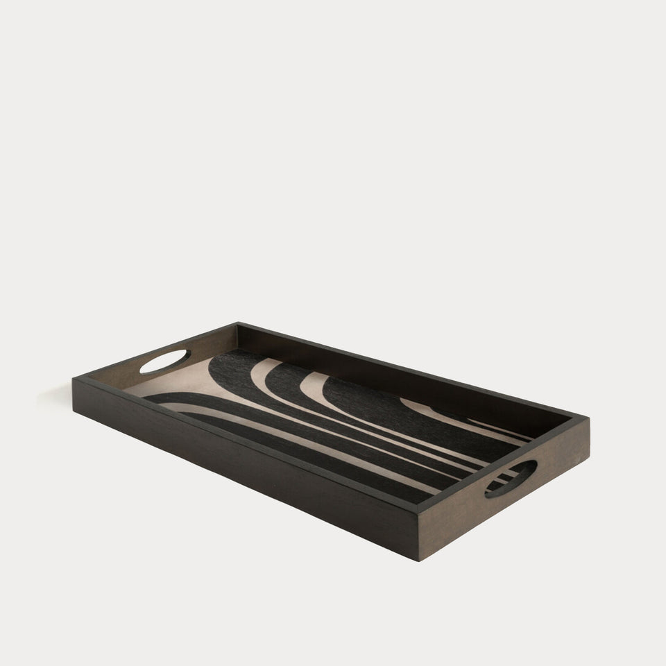 Graphite Curves Wooden Tray